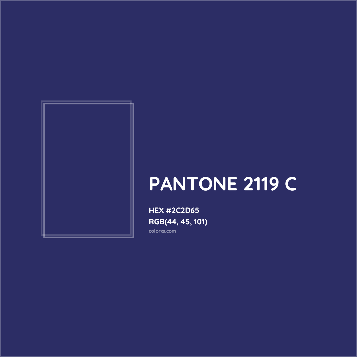 HEX #2C2D65 PANTONE 2119 C CMS Pantone PMS - Color Code