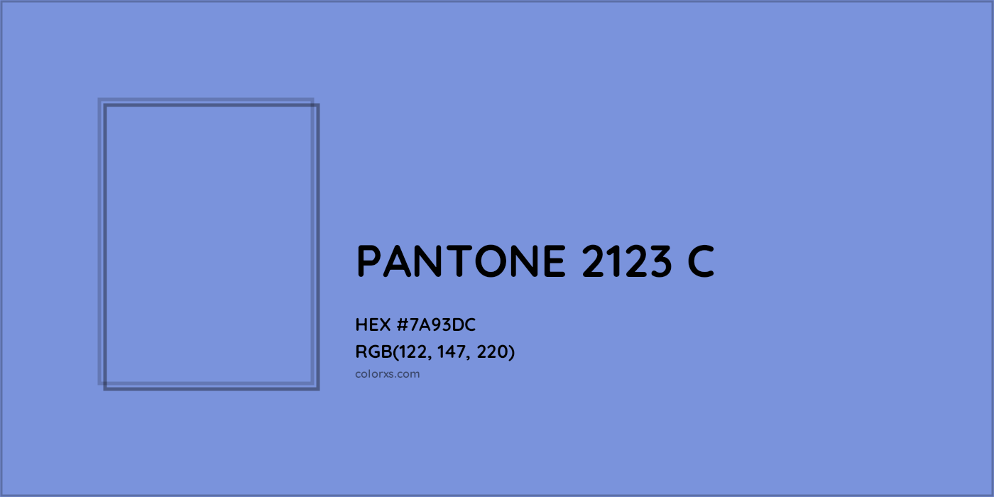HEX #7A93DC PANTONE 2123 C CMS Pantone PMS - Color Code