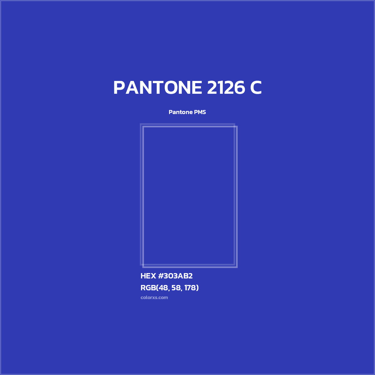 HEX #303AB2 PANTONE 2126 C CMS Pantone PMS - Color Code