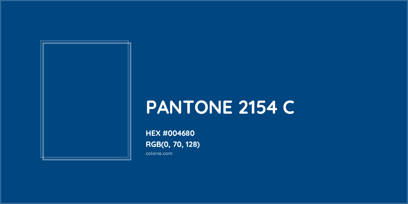 HEX #004680 PANTONE 2154 C CMS Pantone PMS - Color Code