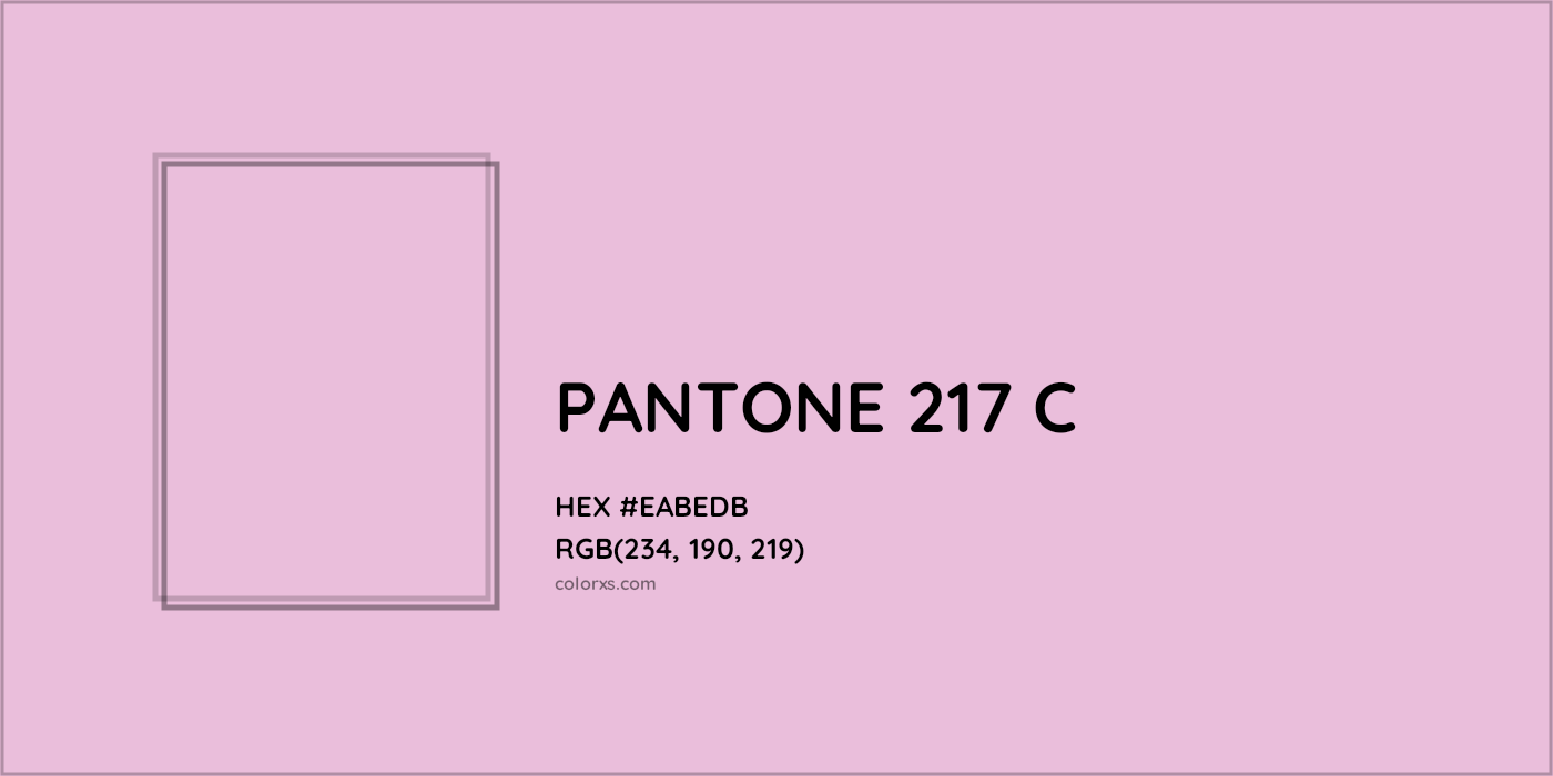 HEX #EABEDB PANTONE 217 C CMS Pantone PMS - Color Code