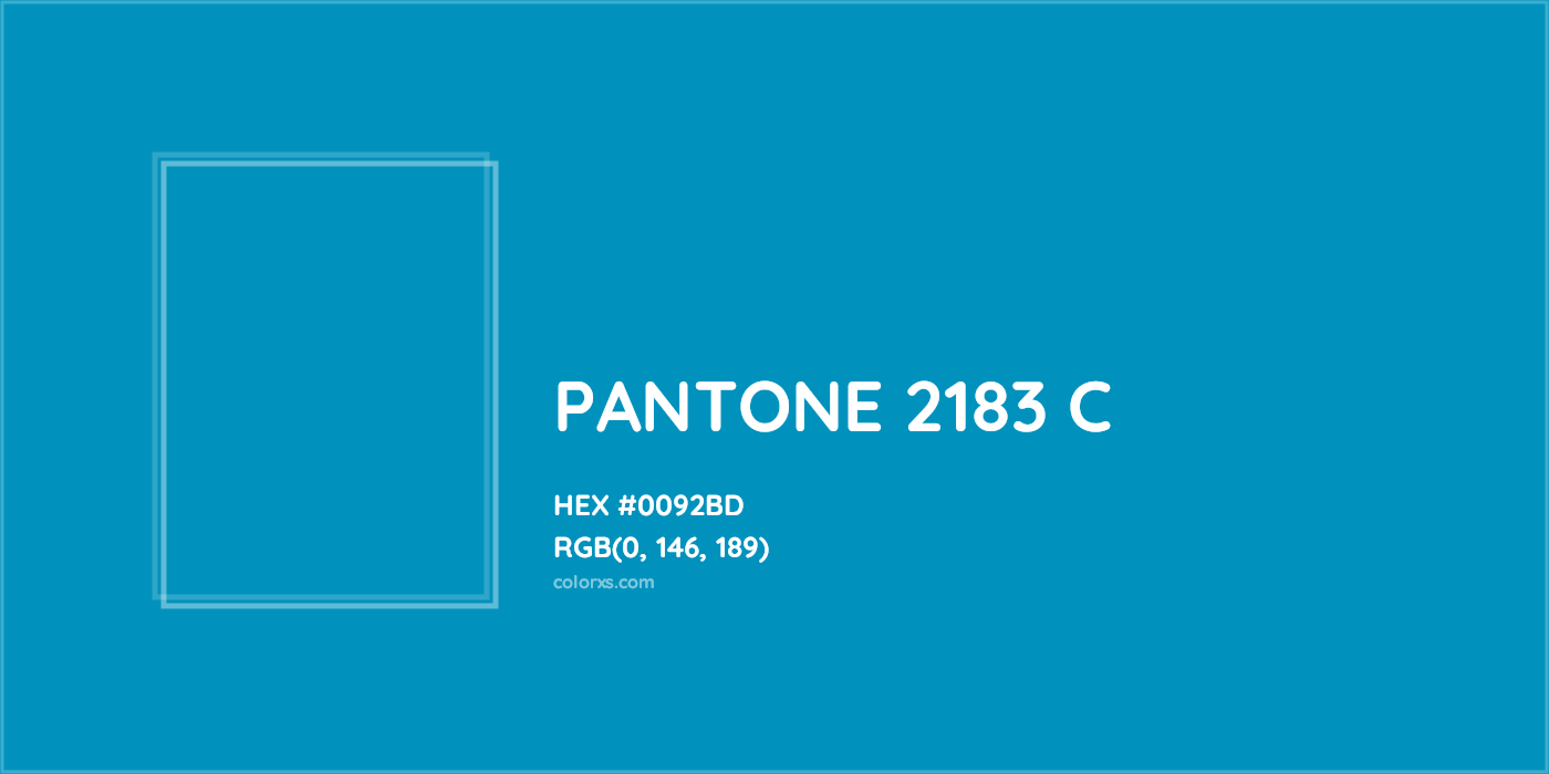 HEX #0092BD PANTONE 2183 C CMS Pantone PMS - Color Code