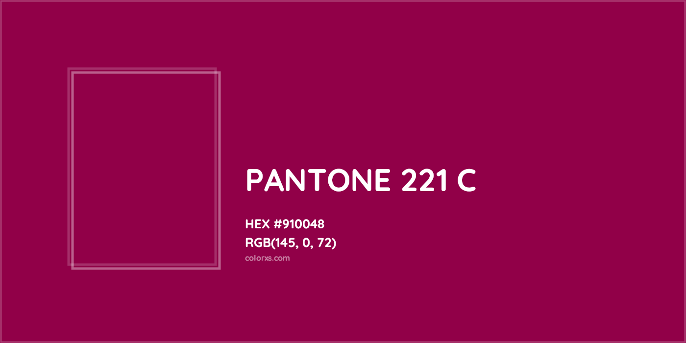HEX #910048 PANTONE 221 C CMS Pantone PMS - Color Code