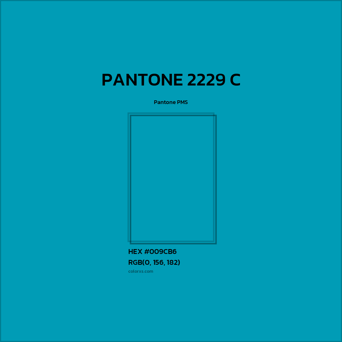 HEX #009CB6 PANTONE 2229 C CMS Pantone PMS - Color Code