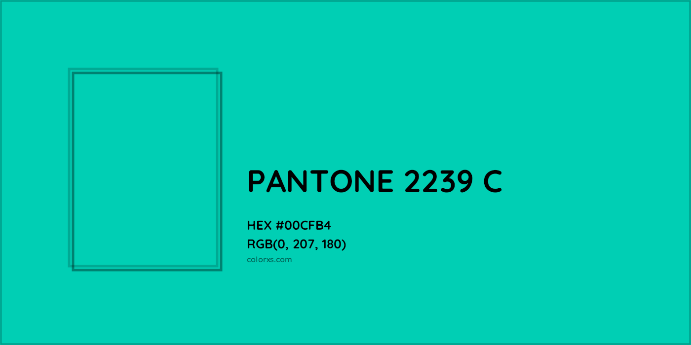 HEX #00CFB4 PANTONE 2239 C CMS Pantone PMS - Color Code