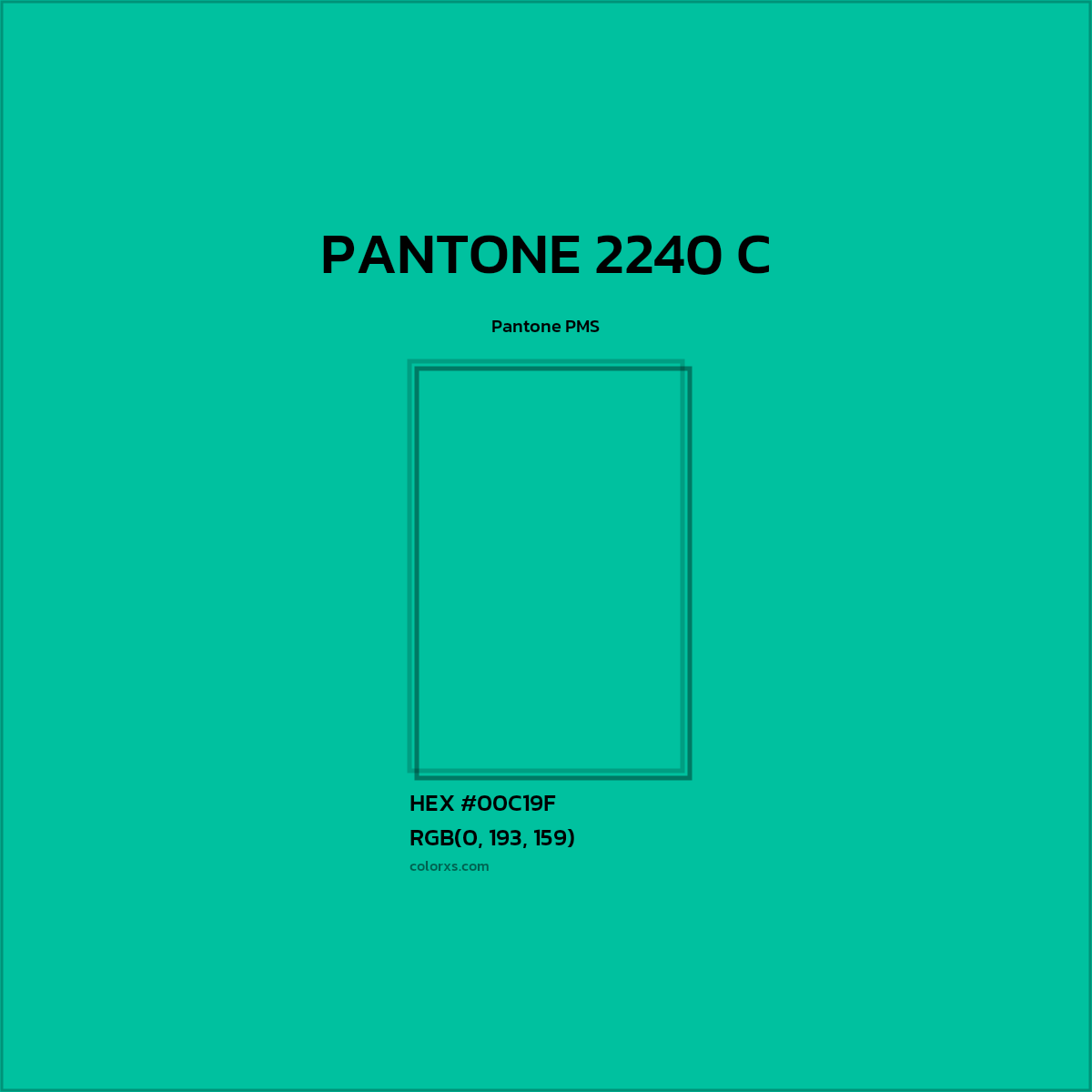 HEX #00C19F PANTONE 2240 C CMS Pantone PMS - Color Code