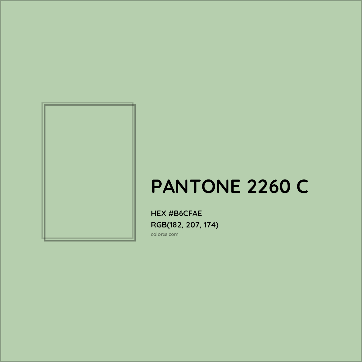 HEX #B6CFAE PANTONE 2260 C CMS Pantone PMS - Color Code