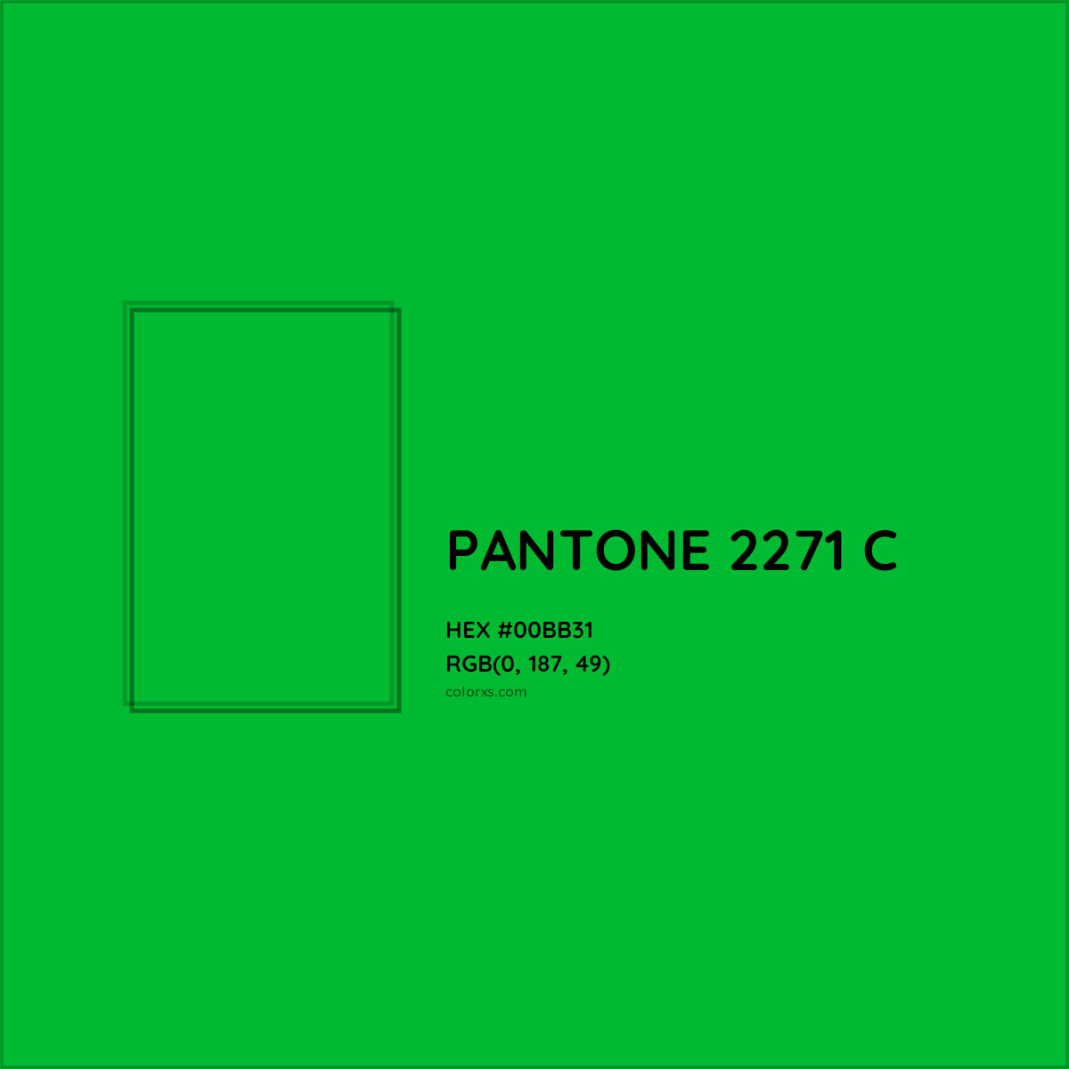 HEX #00BB31 PANTONE 2271 C CMS Pantone PMS - Color Code