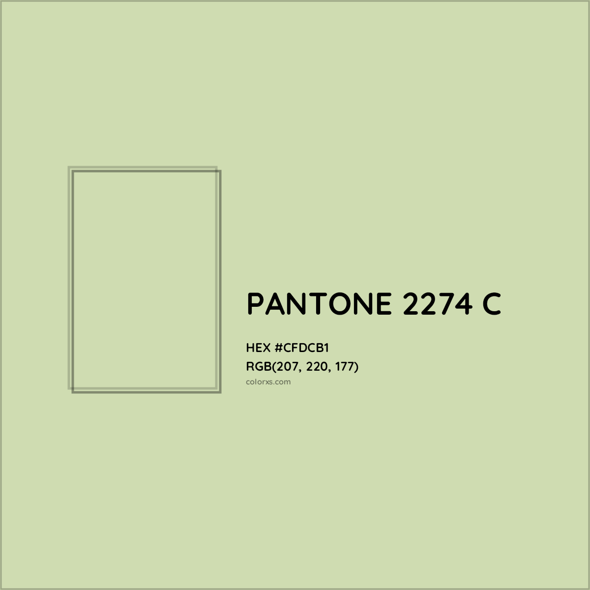 HEX #CFDCB1 PANTONE 2274 C CMS Pantone PMS - Color Code