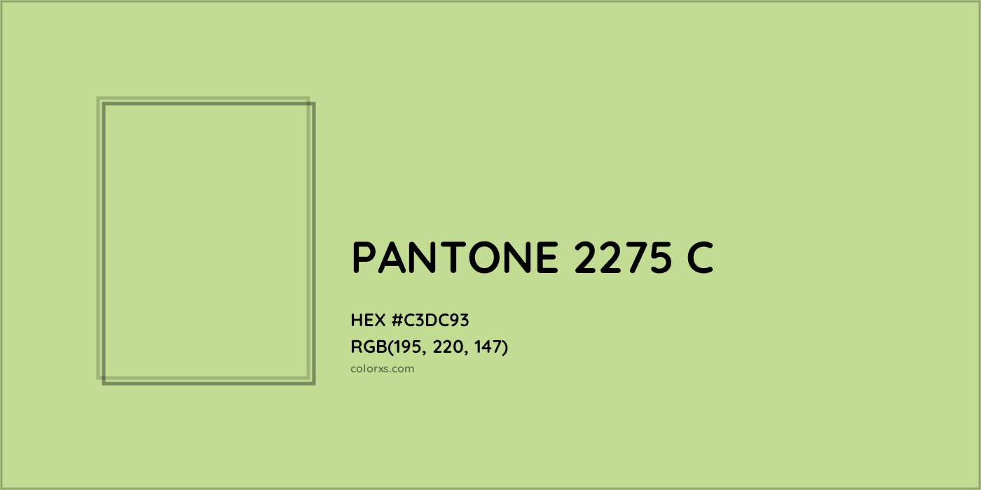 HEX #C3DC93 PANTONE 2275 C CMS Pantone PMS - Color Code