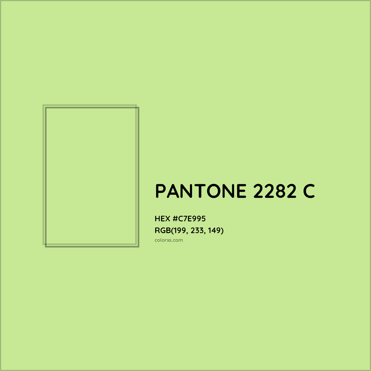 HEX #C7E995 PANTONE 2282 C CMS Pantone PMS - Color Code