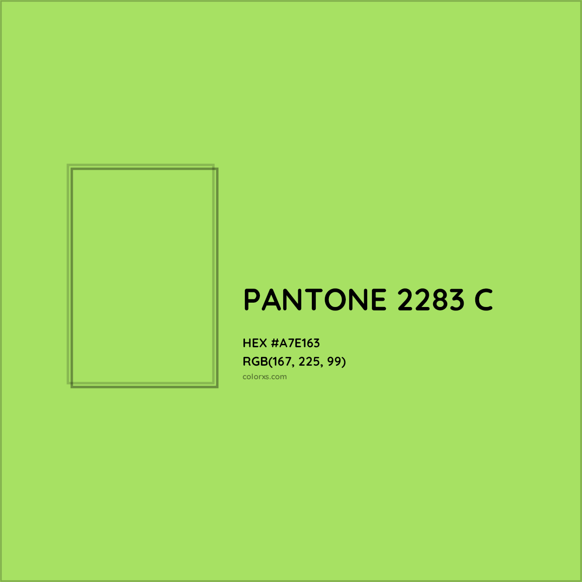 HEX #A7E163 PANTONE 2283 C CMS Pantone PMS - Color Code