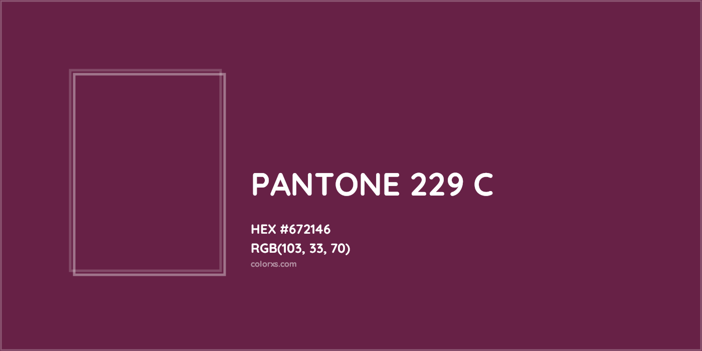 HEX #672146 PANTONE 229 C CMS Pantone PMS - Color Code