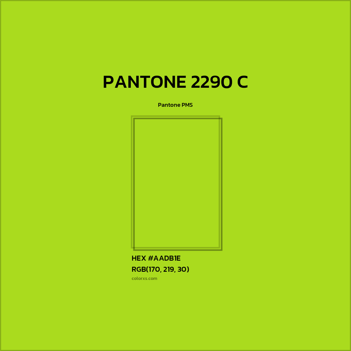 HEX #AADB1E PANTONE 2290 C CMS Pantone PMS - Color Code