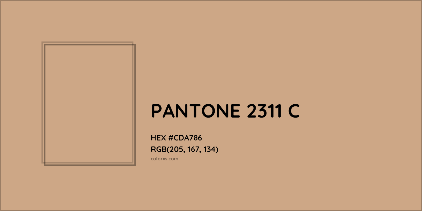 HEX #CDA786 PANTONE 2311 C CMS Pantone PMS - Color Code