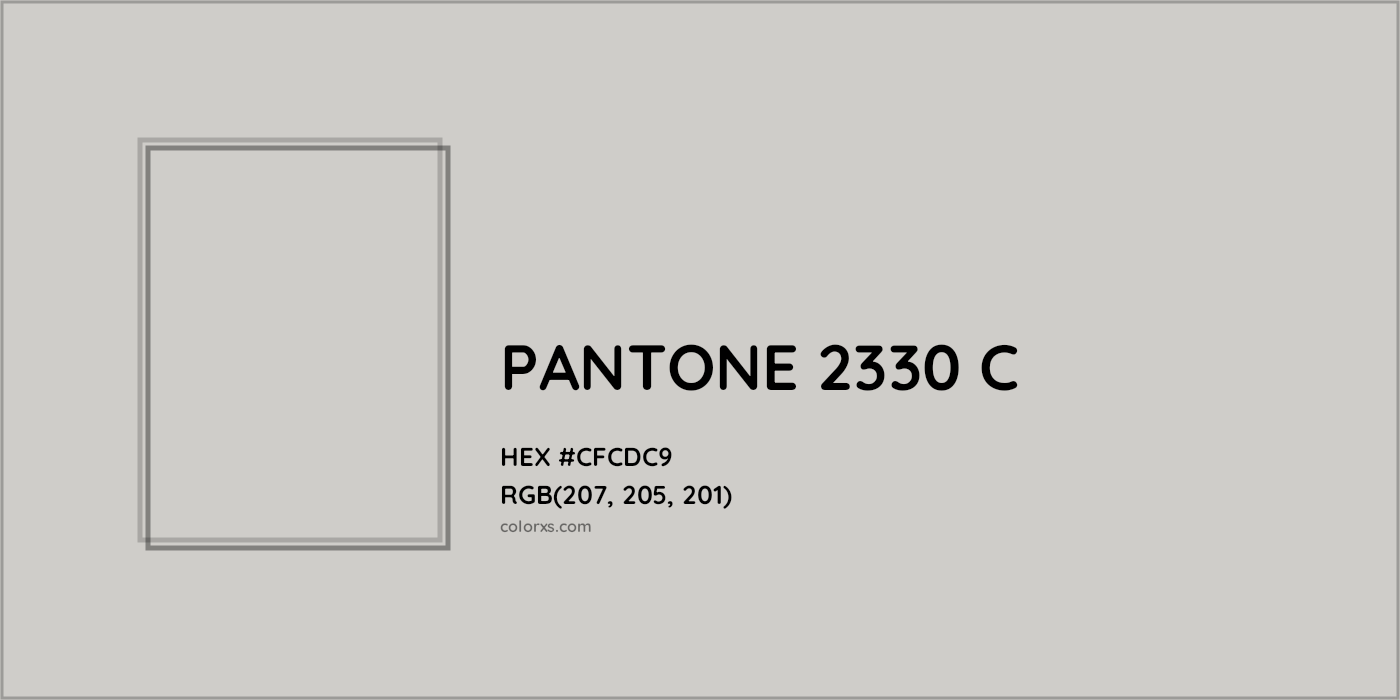 HEX #CFCDC9 PANTONE 2330 C CMS Pantone PMS - Color Code