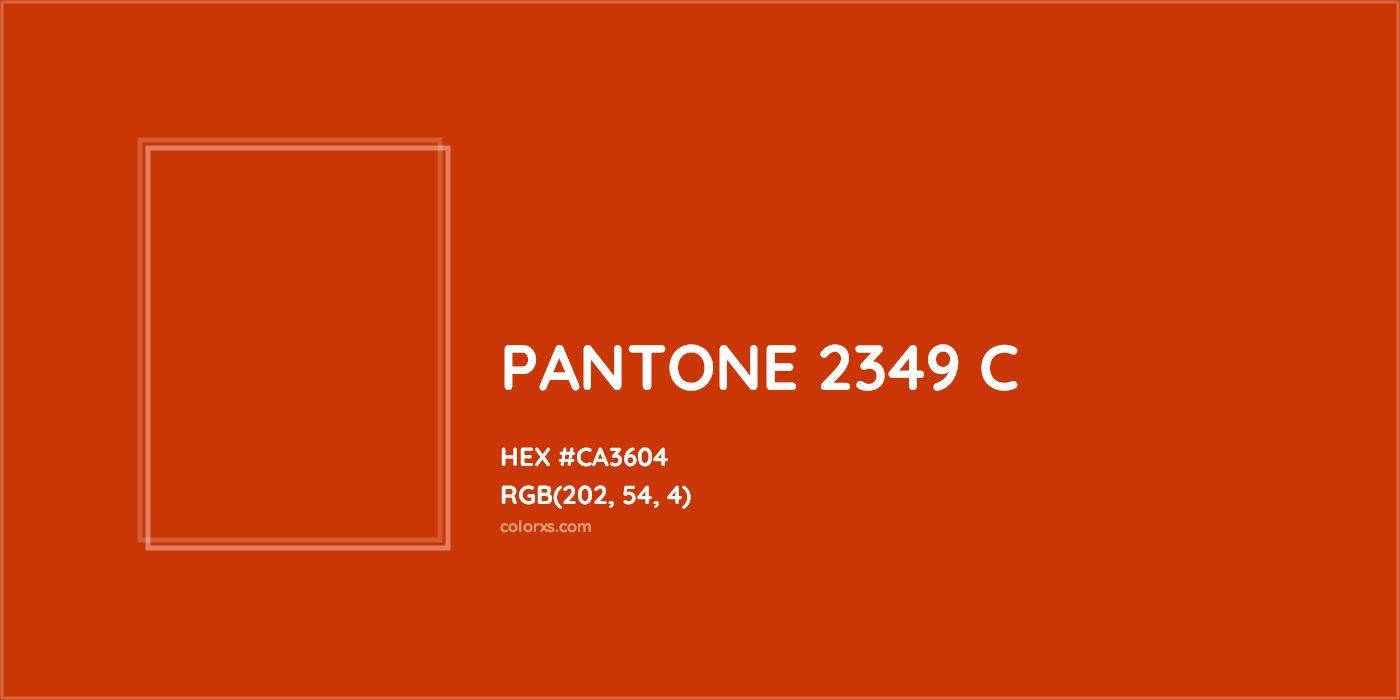 HEX #CA3604 PANTONE 2349 C CMS Pantone PMS - Color Code