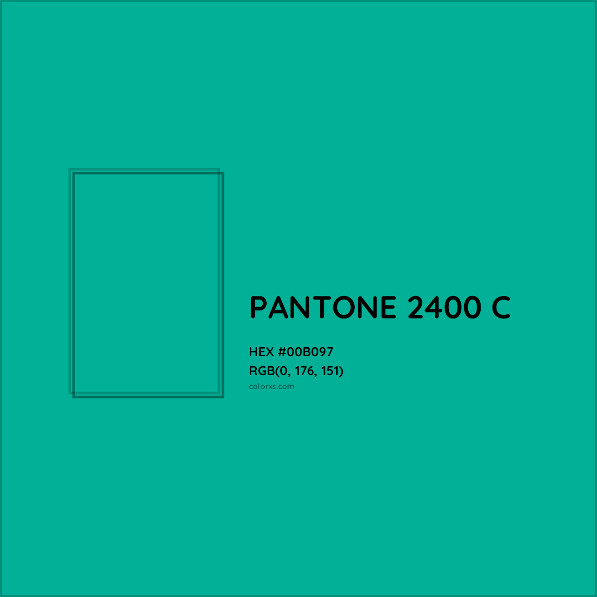 HEX #00B097 PANTONE 2400 C CMS Pantone PMS - Color Code