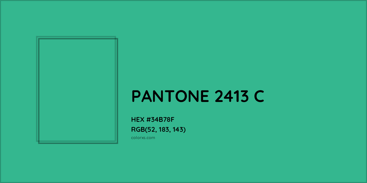 HEX #34B78F PANTONE 2413 C CMS Pantone PMS - Color Code