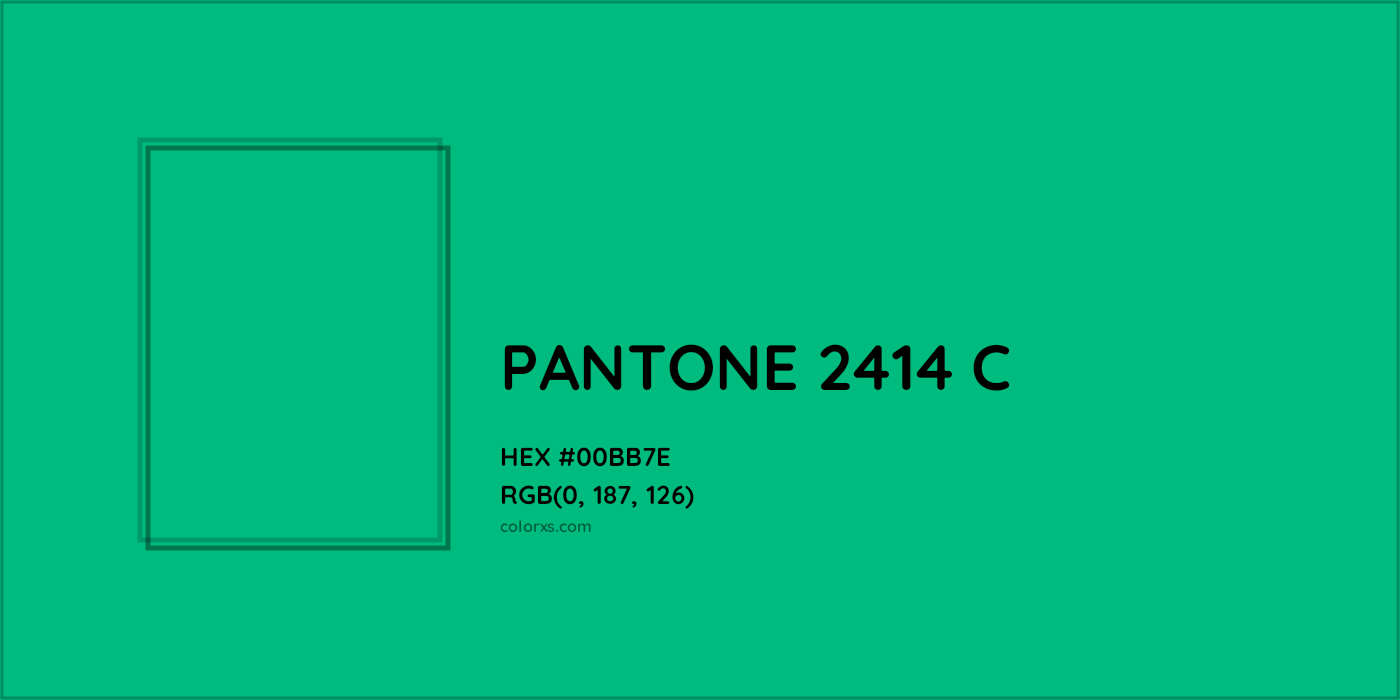 HEX #00BB7E PANTONE 2414 C CMS Pantone PMS - Color Code