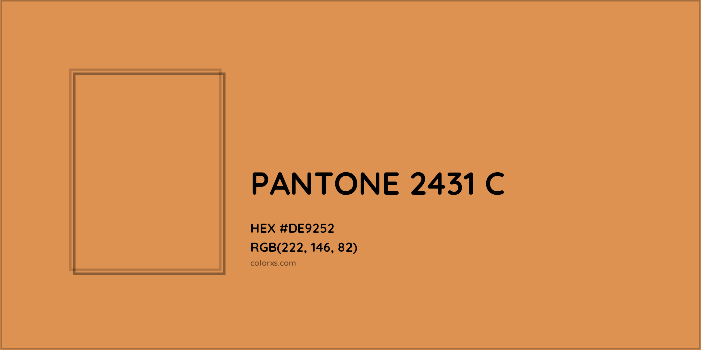 HEX #DE9252 PANTONE 2431 C CMS Pantone PMS - Color Code