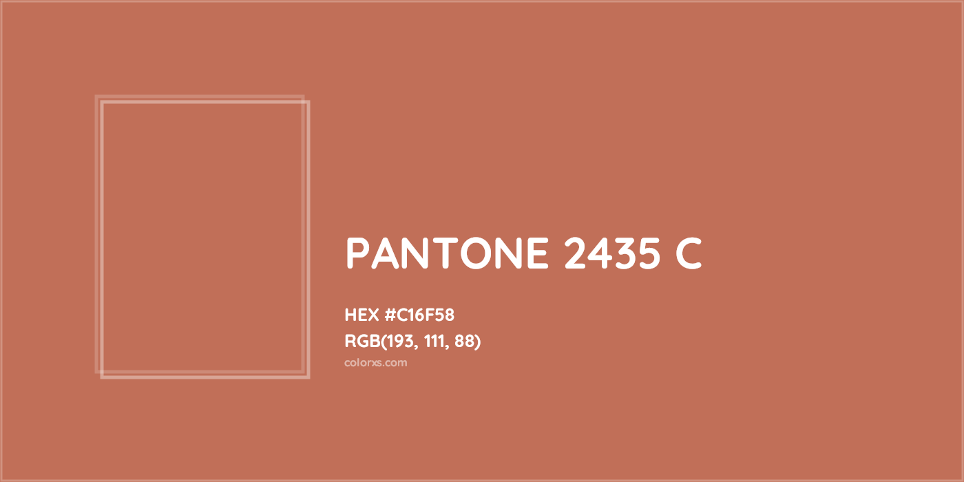 HEX #C16F58 PANTONE 2435 C CMS Pantone PMS - Color Code