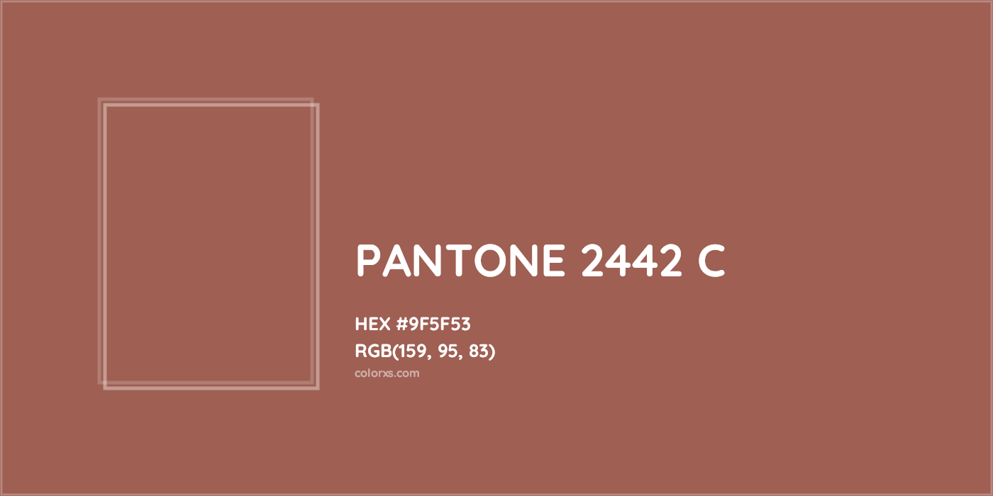 HEX #9F5F53 PANTONE 2442 C CMS Pantone PMS - Color Code