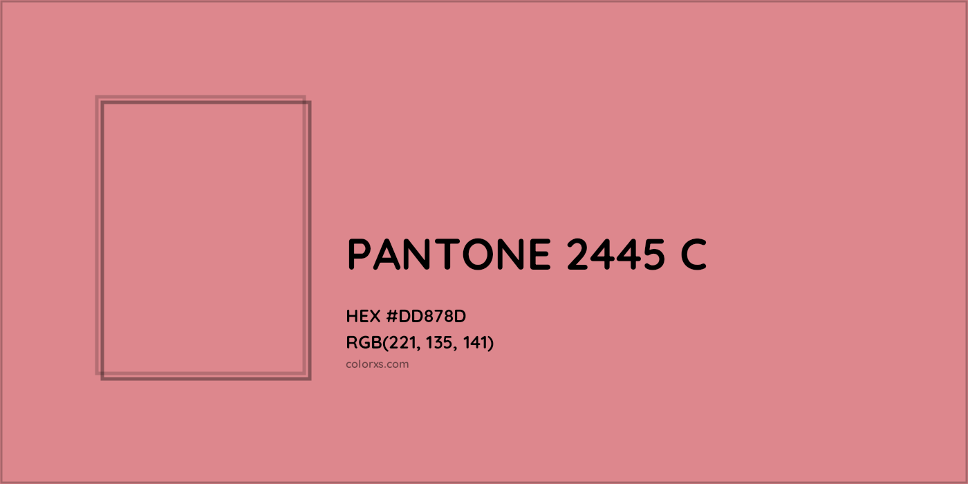 HEX #DD878D PANTONE 2445 C CMS Pantone PMS - Color Code