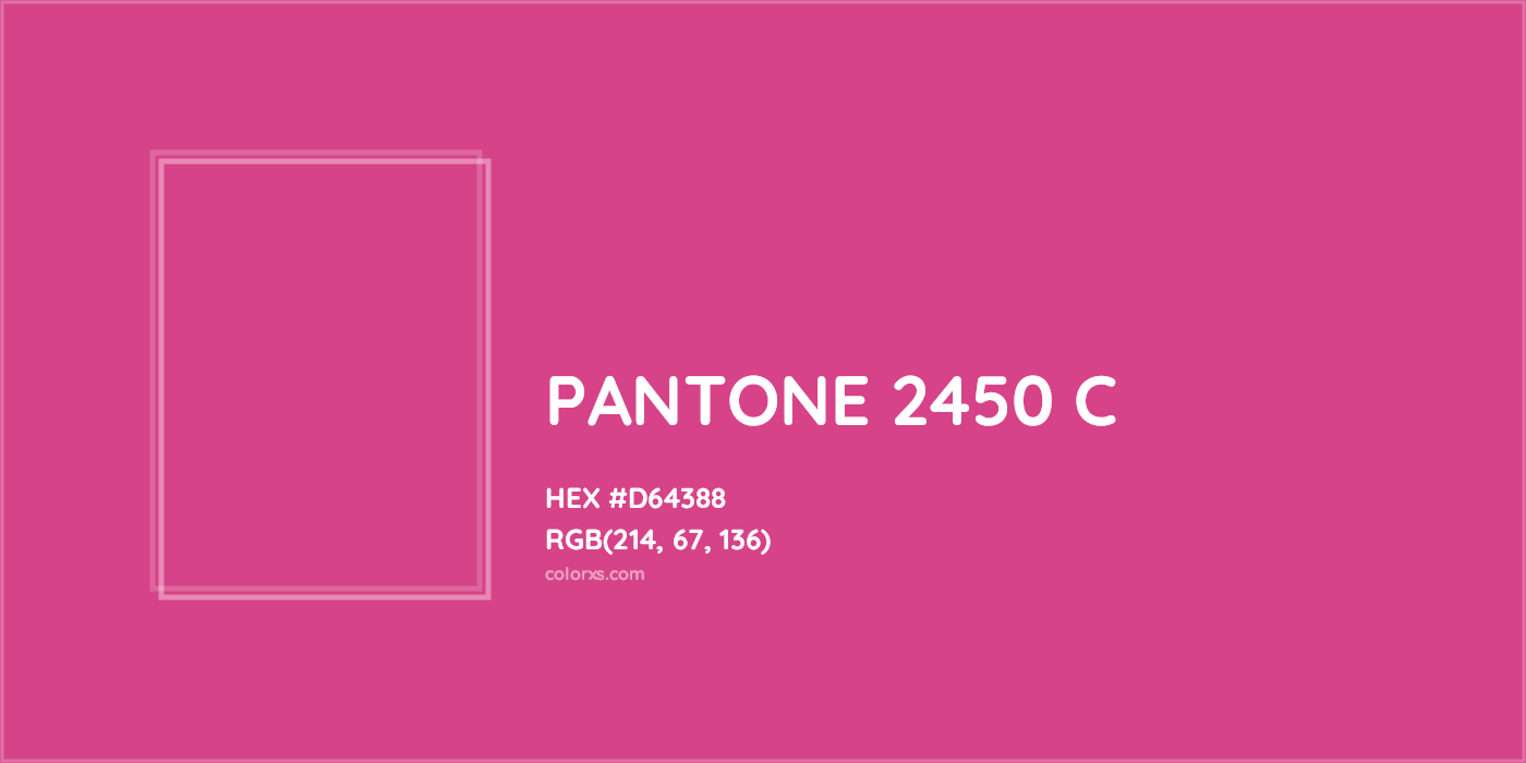 HEX #D64388 PANTONE 2450 C CMS Pantone PMS - Color Code
