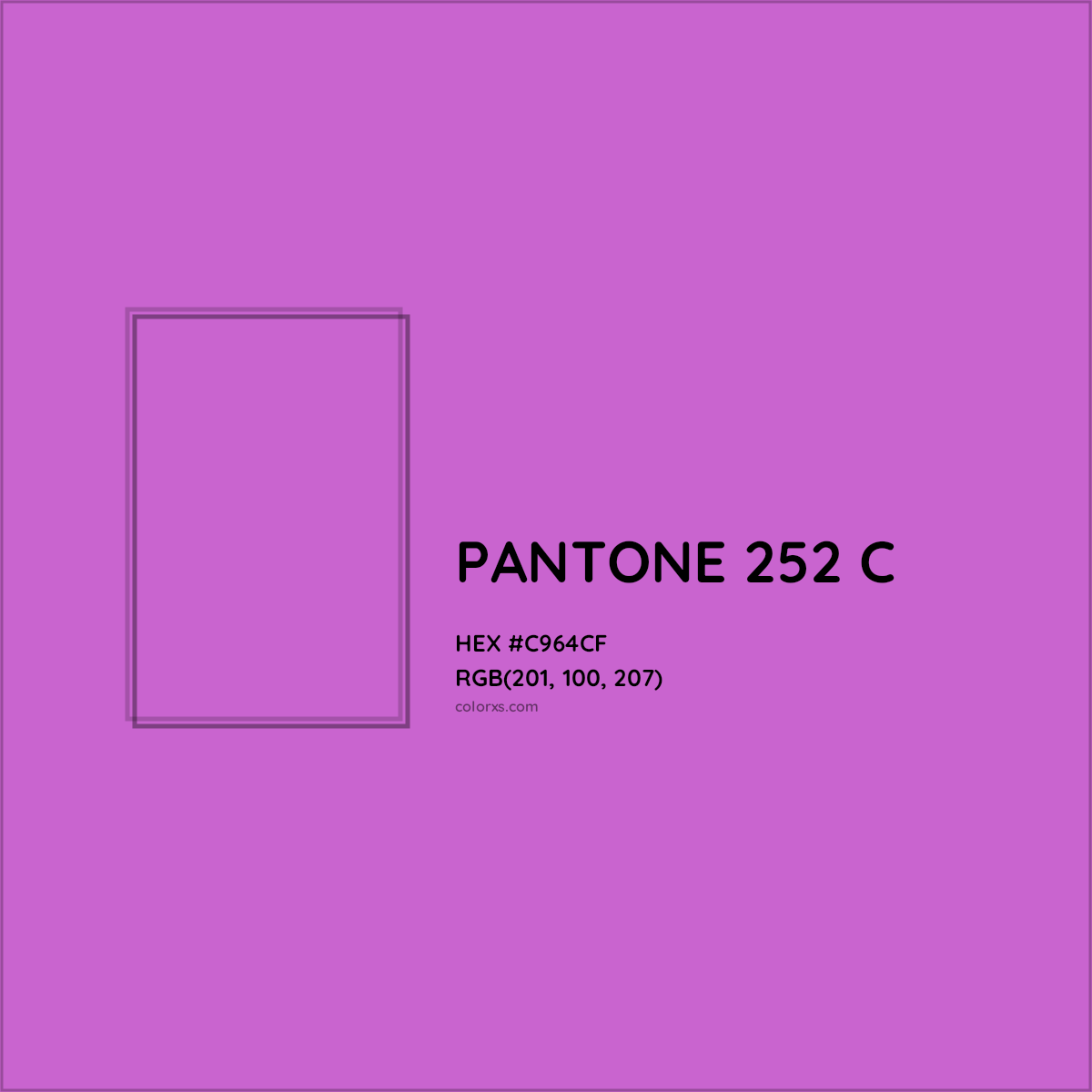 HEX #C964CF PANTONE 252 C CMS Pantone PMS - Color Code