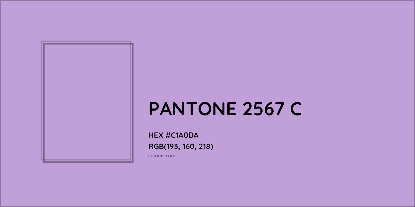 HEX #C1A0DA PANTONE 2567 C CMS Pantone PMS - Color Code