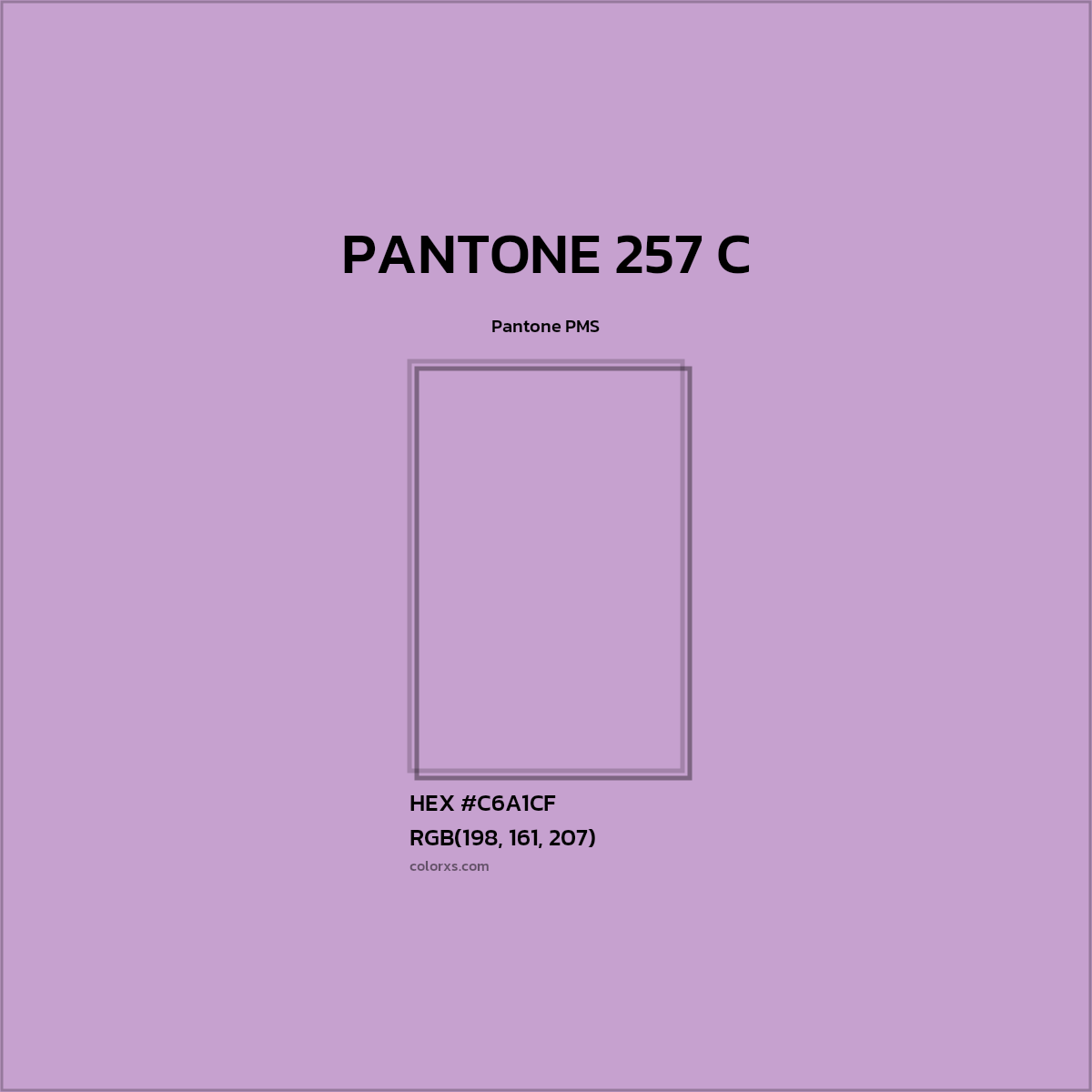 HEX #C6A1CF PANTONE 257 C CMS Pantone PMS - Color Code