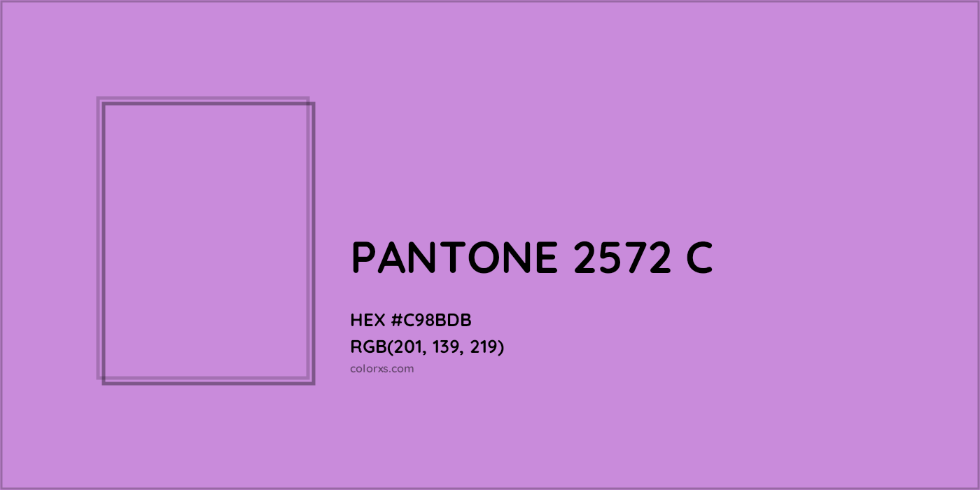 HEX #C98BDB PANTONE 2572 C CMS Pantone PMS - Color Code