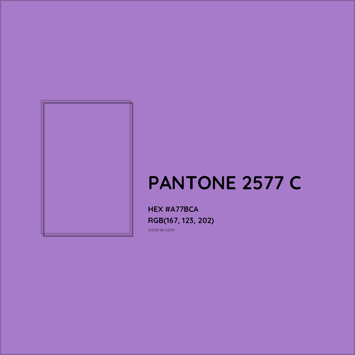 HEX #A77BCA PANTONE 2577 C CMS Pantone PMS - Color Code