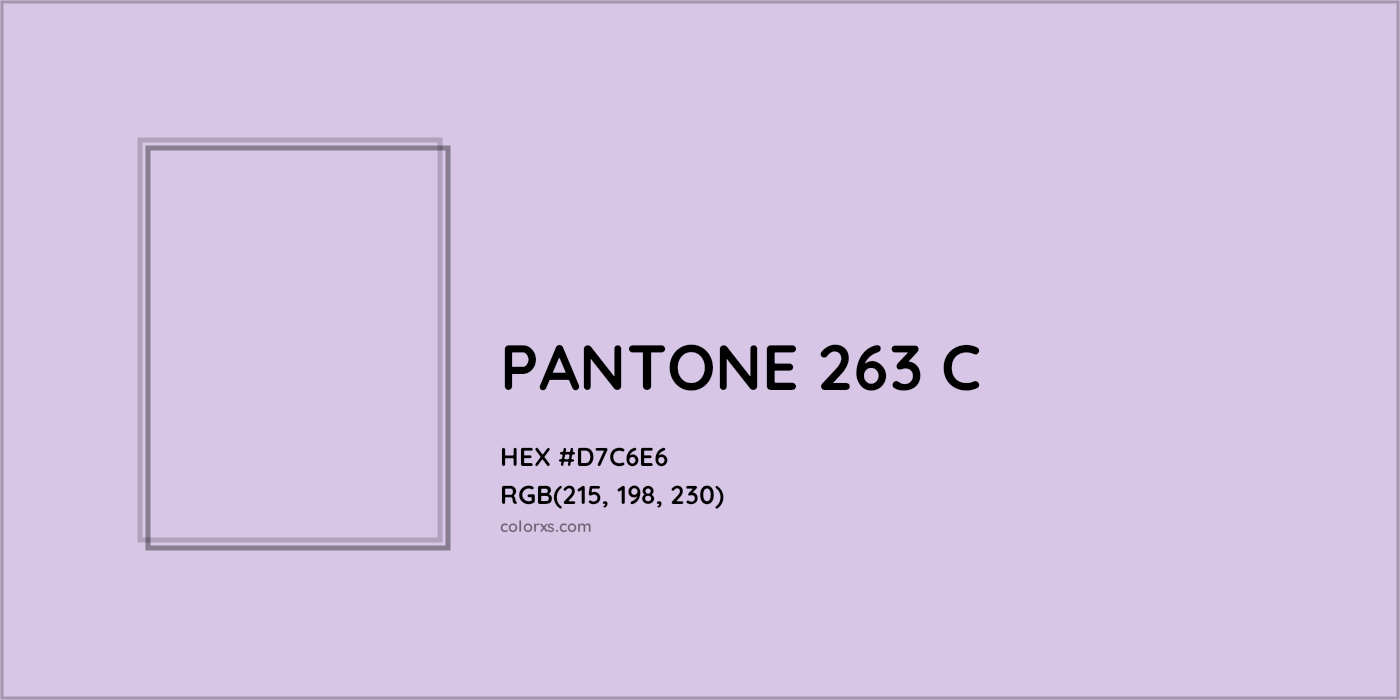 HEX #D7C6E6 PANTONE 263 C CMS Pantone PMS - Color Code