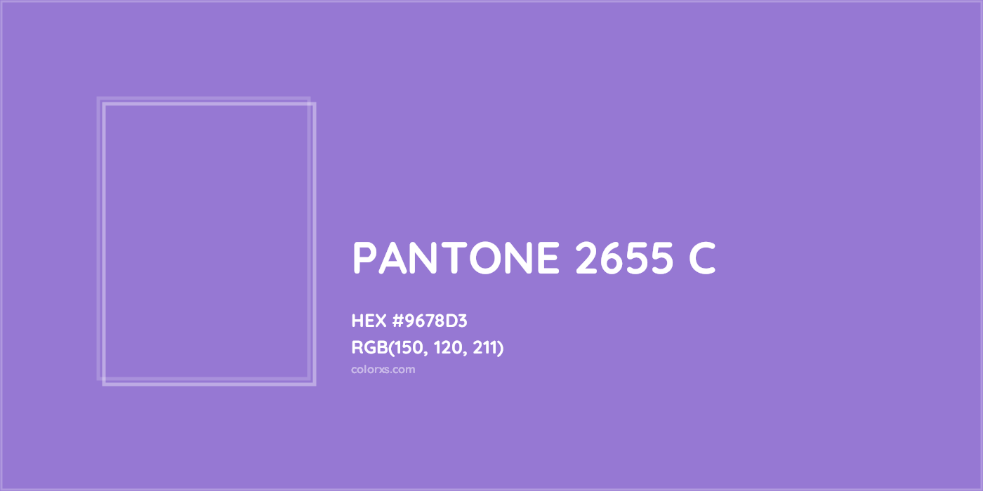 HEX #9678D3 PANTONE 2655 C CMS Pantone PMS - Color Code