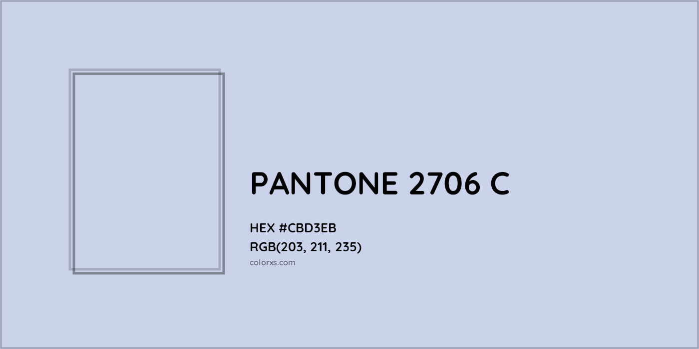 HEX #CBD3EB PANTONE 2706 C CMS Pantone PMS - Color Code