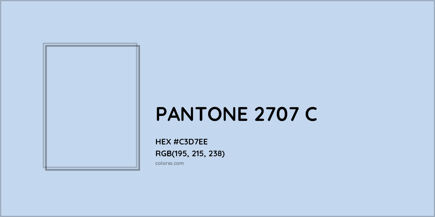 HEX #C3D7EE PANTONE 2707 C CMS Pantone PMS - Color Code