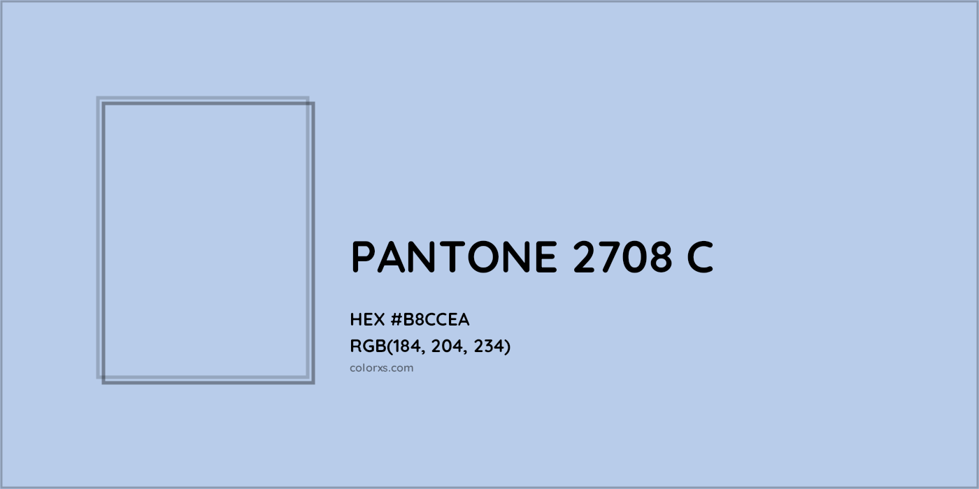 HEX #B8CCEA PANTONE 2708 C CMS Pantone PMS - Color Code