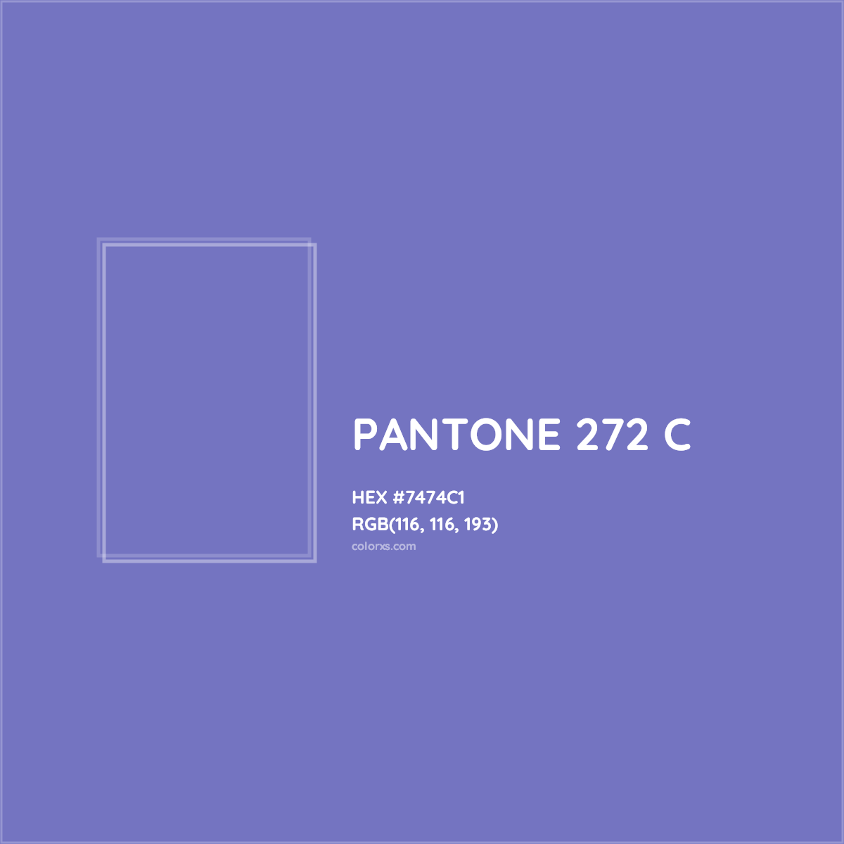 HEX #7474C1 PANTONE 272 C CMS Pantone PMS - Color Code
