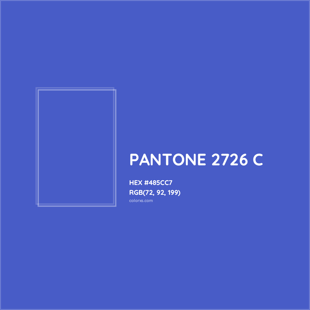 HEX #485CC7 PANTONE 2726 C CMS Pantone PMS - Color Code