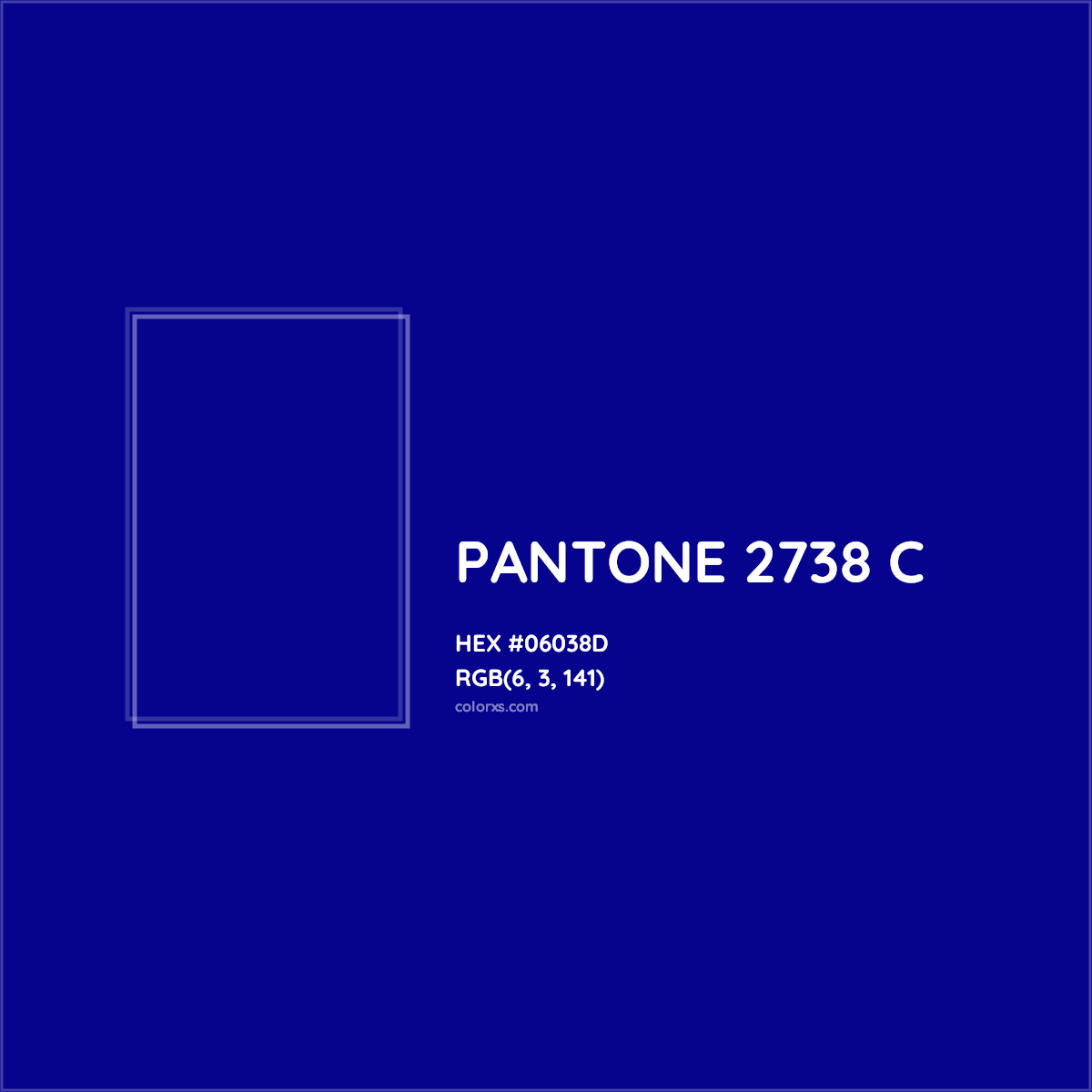 HEX #06038D PANTONE 2738 C CMS Pantone PMS - Color Code