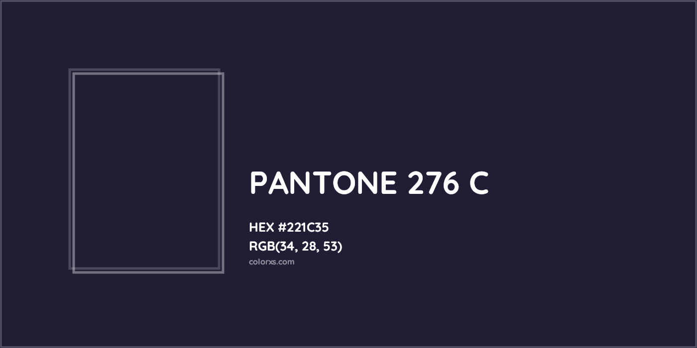 HEX #221C35 PANTONE 276 C CMS Pantone PMS - Color Code