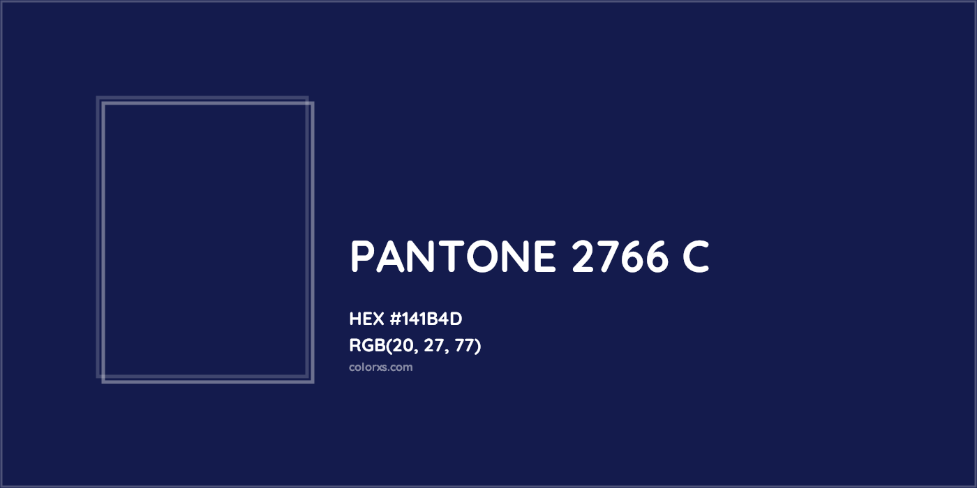 HEX #141B4D PANTONE 2766 C CMS Pantone PMS - Color Code