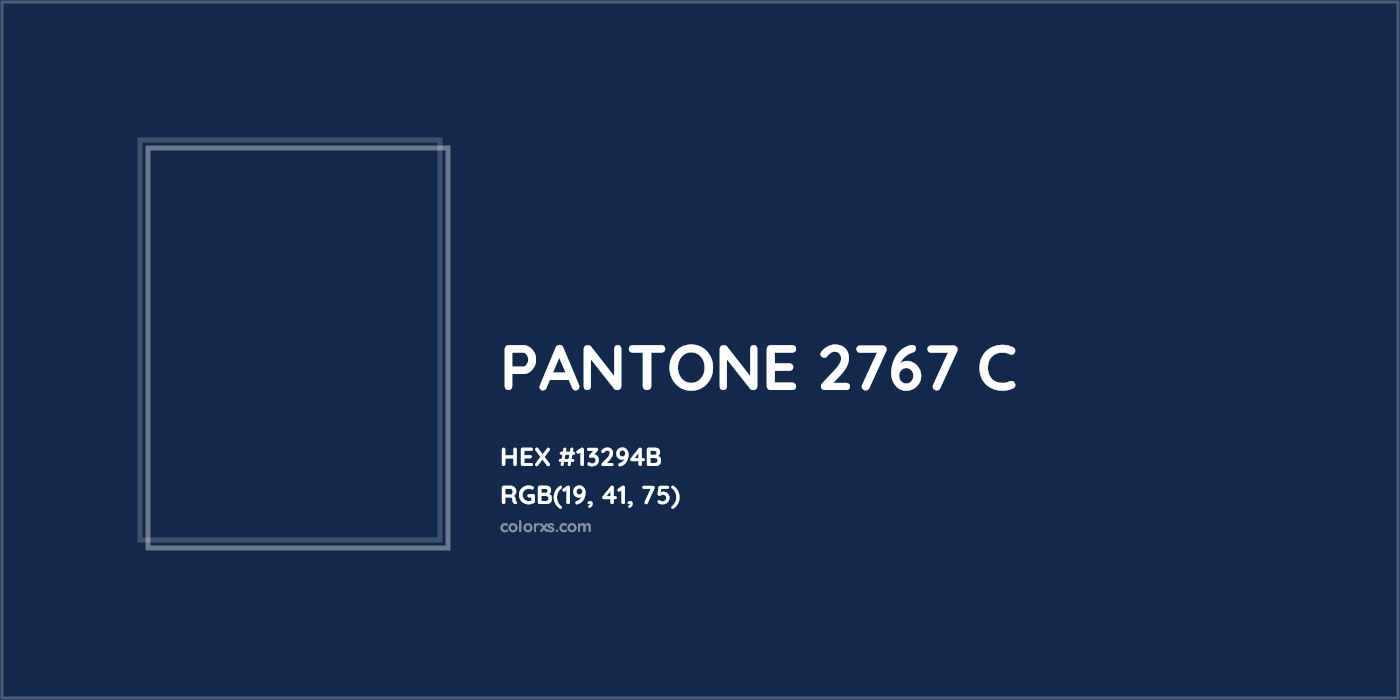 HEX #13294B PANTONE 2767 C CMS Pantone PMS - Color Code