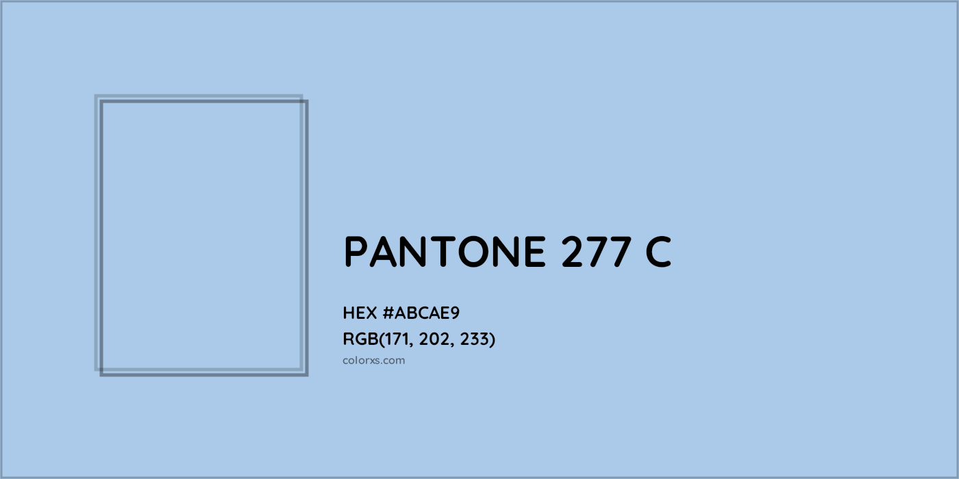 HEX #ABCAE9 PANTONE 277 C CMS Pantone PMS - Color Code