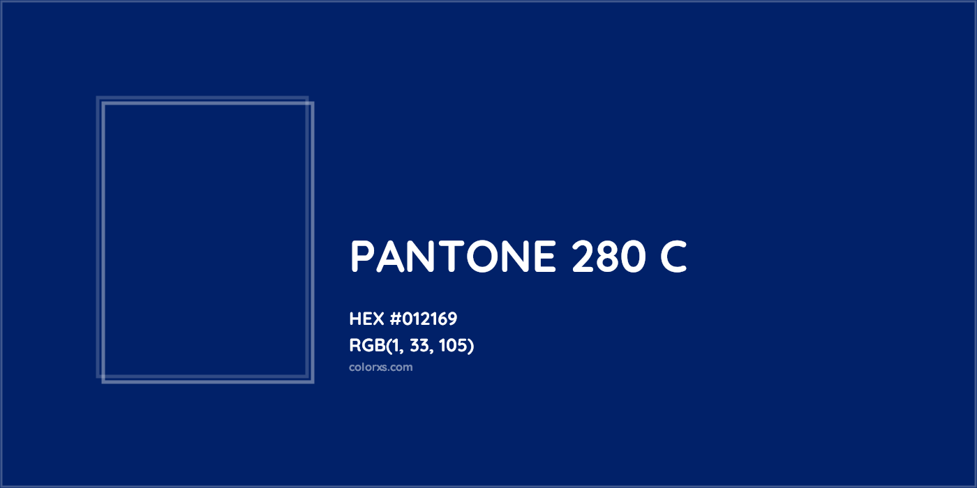 HEX #012169 PANTONE 280 C CMS Pantone PMS - Color Code