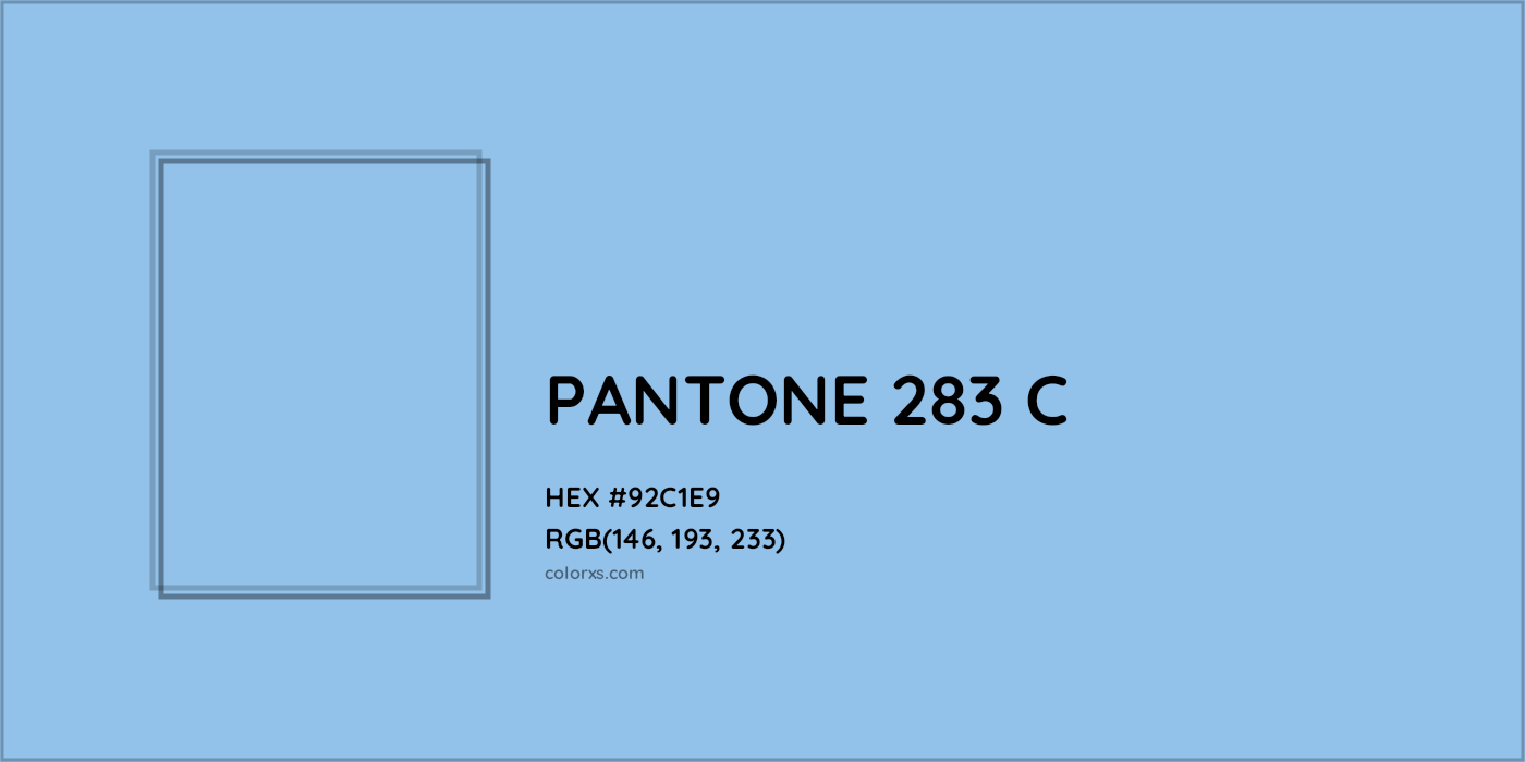 HEX #92C1E9 PANTONE 283 C CMS Pantone PMS - Color Code