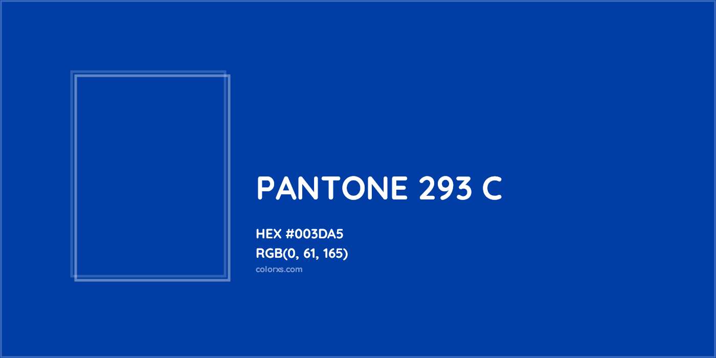 HEX #003DA5 PANTONE 293 C CMS Pantone PMS - Color Code