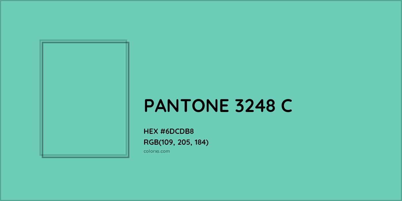 HEX #6DCDB8 PANTONE 3248 C CMS Pantone PMS - Color Code